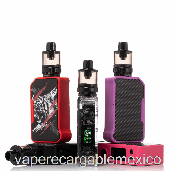 Vape Recargable Dovpo Mvp 220w Kit De Inicio Fibra De Carbono Transparente